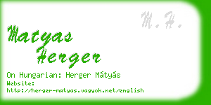 matyas herger business card